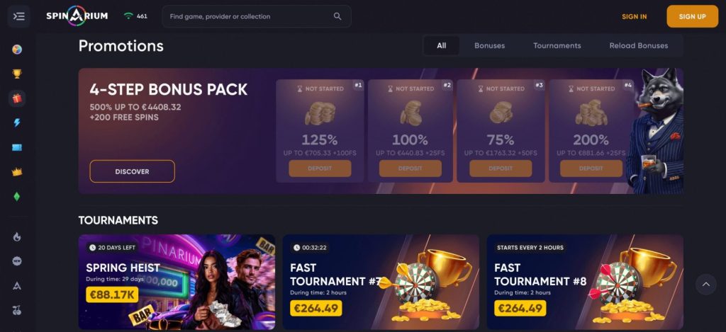 spinarium casino бонуси